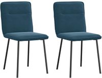 vidaXL Eetkamerstoelen - 2 stuks - Fluweel - Blauw