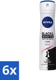 Nivea Vaporisateur Invisible Black & White 48 heures de protection 150 ml Lot économique 6 pièces