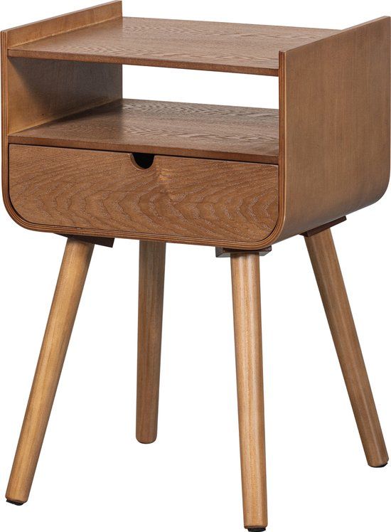 WOOOD Nils Nachtkastje/Bijzettafel - Hout - Naturel - 54x36x30 cm