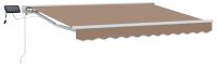 vidaXL Handmatige zonnetent met zonne-energie LED-verlichting Taupe 4 x 3 m