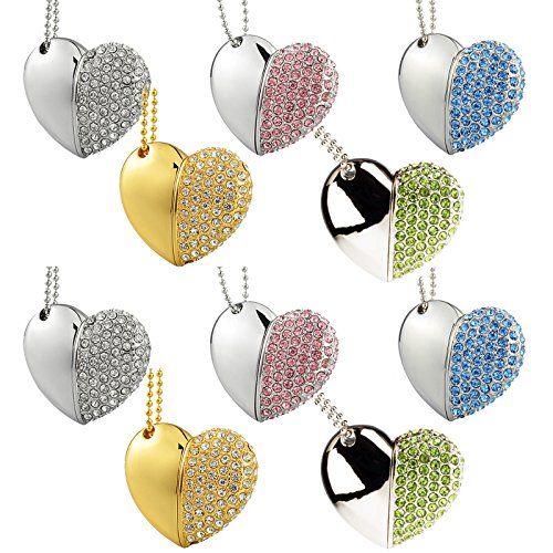 A-Plus A Plus+ 10 stks Kleurrijk USB Memory Stick 32GB Diamanten Hart USB Flash Drive Ketting