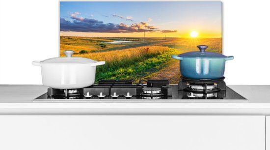 KitchenYeah Spatscherm keuken 70x30 cm - Landschap - Aluminium