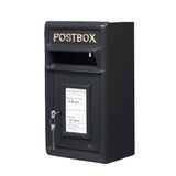 Assorted Collections Gietijzeren brievenbus voor wandmontage, duurzame, afsluitbare zwarte postvak voor brieven, tijdschriften en pakketten, weerbestendige brievenbus