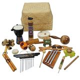 A-Star 15-delige multiculturele percussieset in mand, handgemaakte muziekinstrumenten
