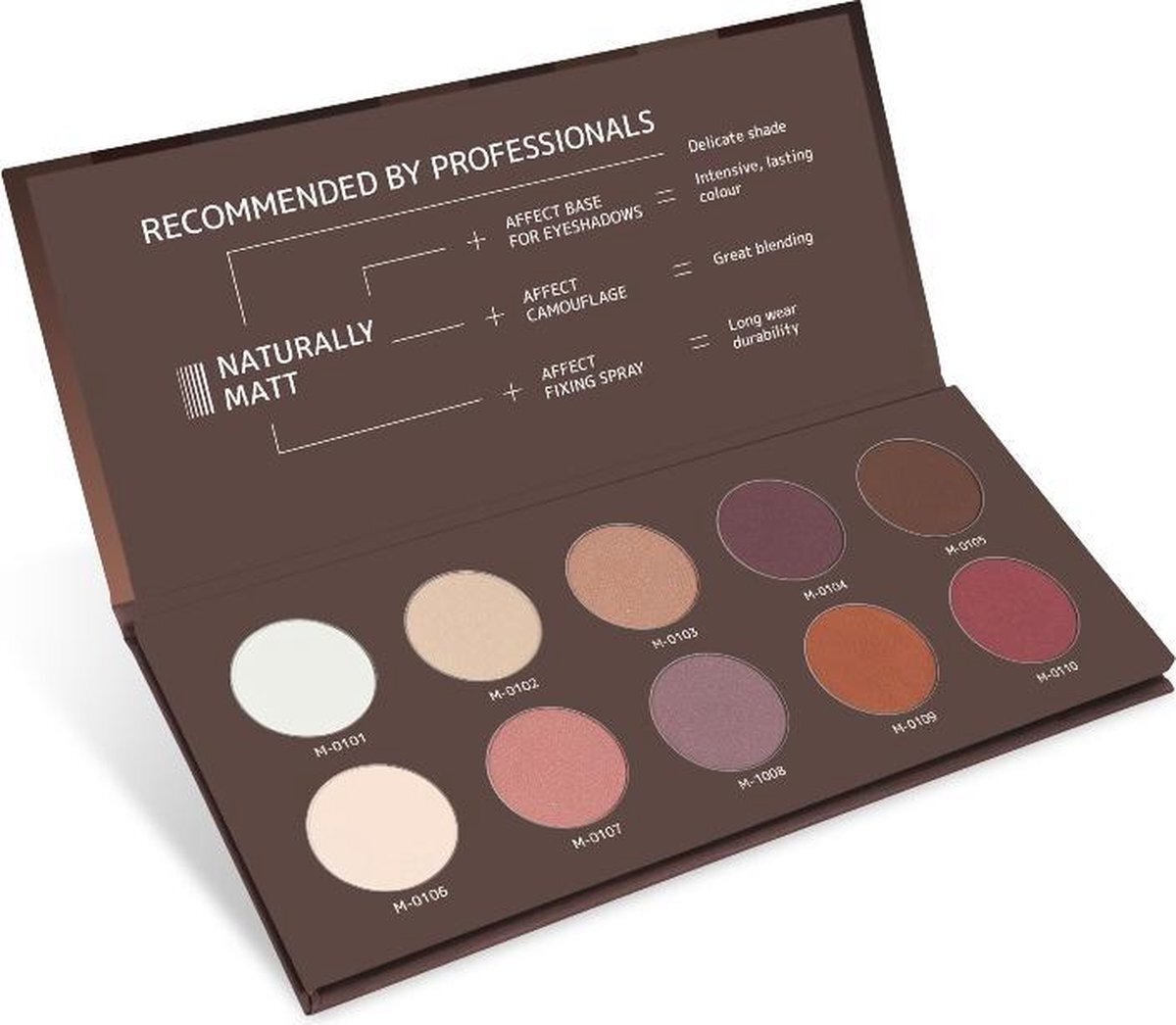 Affect AFFECT_Naturally Matt Pressed Eyeshadow Palette paleta cieni do powiek 10x2g