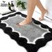 Home&Garden Tapis de bain – Antidérapant – Doux et absorbant – 80×50 cm – Noir – Séchage rapide – Tapis de salle de bain