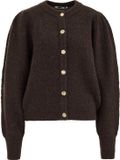 WE Fashion Dames gebreid vest van wolmix met gouden knopen