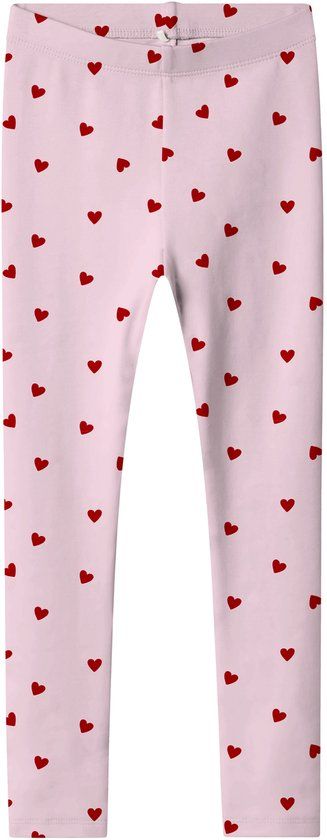 NAME IT NMFBHEART XSL LEGGING Meisjes Legging Cradle Pink Gestreept 95% Biologisch katoen, 5% Elastaan