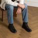 Manfield - Heren - Zwarte leren veterboots - Maat 40