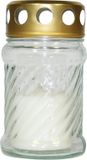 Cosy & Trendy Grafkaars - gedenklicht met deksel - wit - 7 x 12 cm - 10 branduren