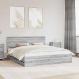 Maison Exclusive - Cadre de lit, finition Sonoma grise, 180 x 200 cm, en bois massif