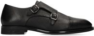 Manfield Heren Zwarte Leren Gespschoenen Maat 46