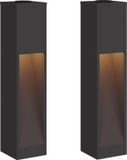VidaXL Zonne led padverlichting 2 st warmwit 18 x 18 x 80 cm