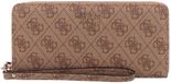 GUESS Brenton SLG Large Zip Around Wallet Latte Logo Lichtbruin
