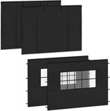 VONROC Zijwanden Set - Voor Premium Partytent PT501XX – Waterdicht - 50+ UV Bescherming - Zwart