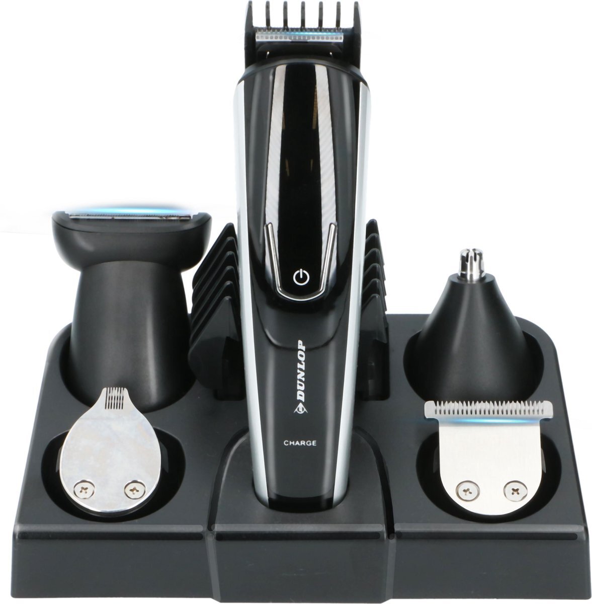 Dunlop Trimmer - 5-in-1 - 5 Messen - 4 Kammen - Baard, Snor, Oor- en Neushaar - voor Mannen - Zwart