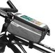 Detailkampioen Sacoche de guidon de vélo - Résistant à la pluie - Sacoche VTT avant - Sacoche de vélo pour téléphone portable - Sacoche de vélo de course pour tube supérieur - Sacoche pour écran tactile - Accessoires et équipement de vélo - Idéal pour les vacances à vélo - Gris