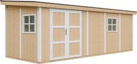 Timbela M941-HARVEST HONEY - LP SmartSide Tuinhuis op houtbasis - 14,3 m² - 648x248xH231 cm - met vloer en verf