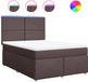 vidaXL Boxspring met matras stof donkerbruin 160x200 cm
