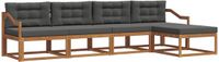 vidaXL Acacia Hout Bank Loungeset 5-zits Natuurlijk en Antraciet