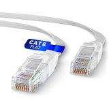 Mr. Tronic Platte Cat6 Ethernet Cable 30m, High Speed Lan Netwerk Cat 6 Ethernet Kabel Voor Snelle Internetverbinding | Rj45 Connector Netwerkkabel, Platte UTP Kabel CCA Patchkabel (30 Meter, Wit)