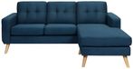 Vente-unique BARTHOLOME hoekbank van stof - Donkerblauw