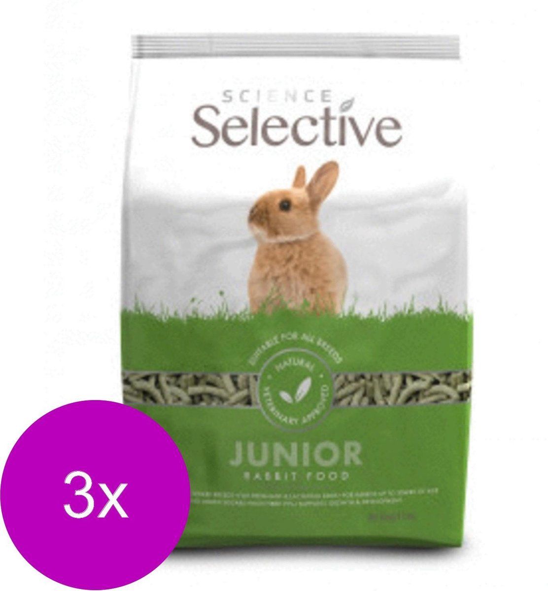 Supreme Science Selective Rabbit Junior - Konijnenvoer - 3 x 1.5 kg