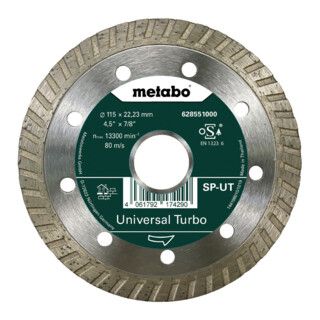 Metabo diamantslijpschijf 115x22,23mm, SP-UT, Universele Turbo SP - 1 stuk