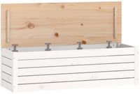 vidaXL Opbergbox wit 109x36,5x33 cm massief grenenhout