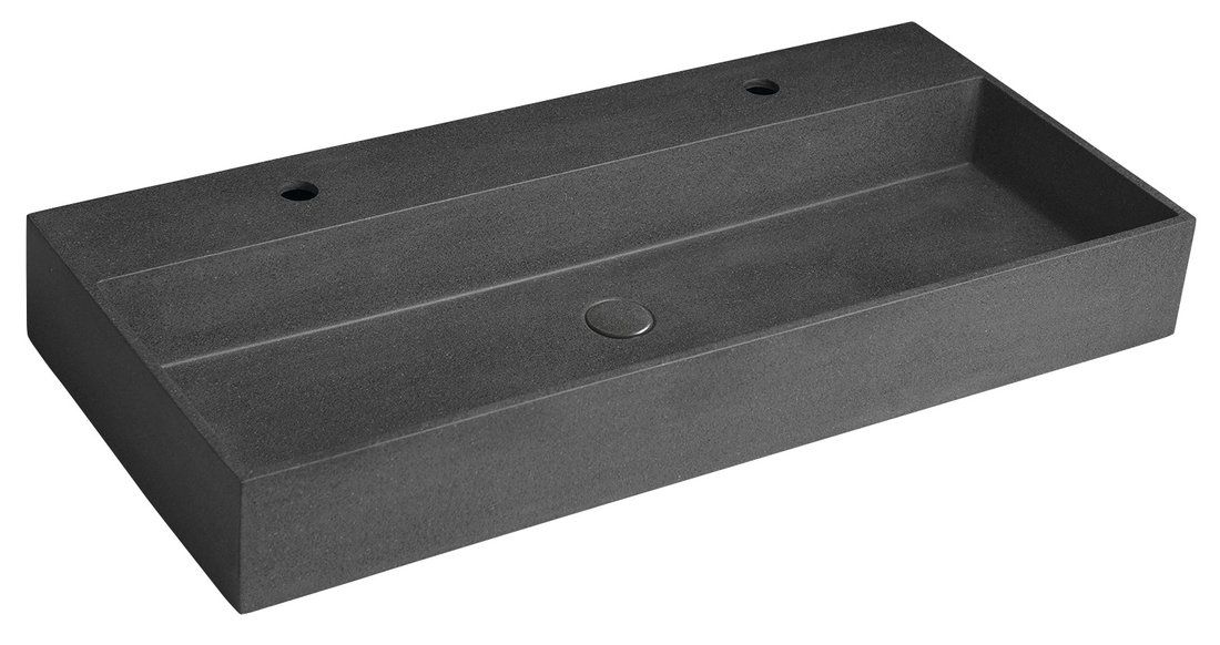 Sapho Quadrado Wastafel - 96x44cm - Black Granite