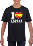 Bellatio Decorations Shoppartners Bv Zwart I love Espana supporter shirt kinderen - Spanje shirt jongens en meisjes 158/164