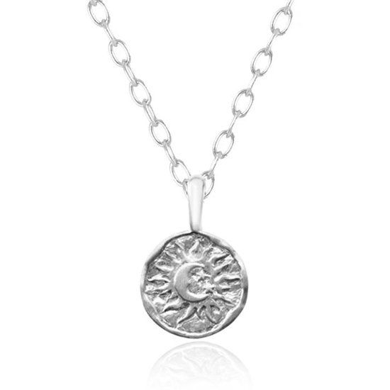 Elenza AMS Elenza Zilveren Ketting met Zon en Maan Bedel – Mystieke Elegantie