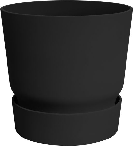 elho bloempot greenville rond 25cm living black - zwart