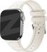 Strap-it Bandz Siliconen bandje met lederpatroon - geschikt voor Apple Watch Series 1/2/3/4/5/6/7/8/9/SE - kleine maten - 38 mm 40 mm 41mm - sterrenlicht