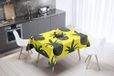 Bonamaison Tafelkleed, Anti-Mold, Sneldrogend, Waterdicht, 100% Polyester Tafellaken, Neon Geel, Rook, 140 x 140 Cm