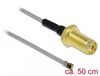 DeLOCK 90404 câble coaxial 0,5 m SMA MHF Noir, Or, Gris