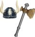 Boland Viking verkleedkleding set - 2 delig - kinderen - vikinghelm met hoorns - hakbijl van 47 cm - Geschiedenis thema