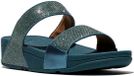 FitFlop Lulu Shimmerglitz Slides Dames Slippers - Deep Ocean