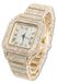 Montre en or et diamant pour hommes - Cadran carré avec bracelet tennis