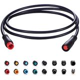 baluoqi Verlengkabel, 2-pins waterdichte stekker voor elektrische fietslicht/gas/ebrake/e-bike-onderdelen, verlengkabel (2-polig, 80 cm)