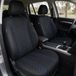 BREMER SITZBEZÜGE Autostoelhoezen, compatibel met Audi Q5 Sportback bestuurder en passagiersset vanaf 2021, autostoelhoezen, hoezen, set van 2 stuks, zwart/blauwe naad