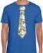 Bellatio Decorations Cadeau T-shirt voor heren - geld stropdas - blauw - verjaardag XXL