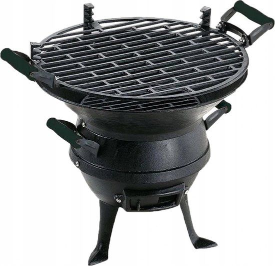 Master Grill & Party MG630 - Gietijzeren Houtskoolbarbecue - Hoogte Verstelbaar - Zwart