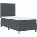 vidaXL Boxspring Bed Donkergrijs en Wit 80 x 200 cm Corduroy stof