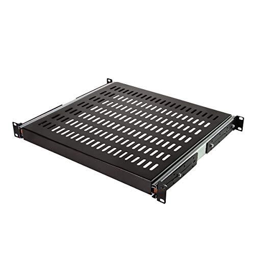 LogiLink Professional LogiLink SF1S45B Uittrekbare plank (1 HE) voor staande en serverkasten met 600 mm diepte, 35 kg draagkracht, zwart