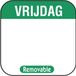 Depa HACCP Stickers Voedseletiketten Dagstickers Groen Vrijdag 25x25mm 1000 stuks