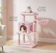 Shenzhen Haorui Industrial Technology Co., Ltd. Poteau griffoir avec grande plateforme - Peluche, Bois, Sisal - Rose