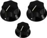 AllParts PK-0174-023 Black Knob Set knoppen voor Jazz Bass (set van 3)