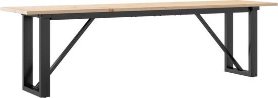 vidaXL Salontafel O-frame 160x40x45 cm massief grenenhout en staal