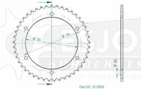 Esjot Couronne transmission Esjot pour moto Aprilia 1000 Caponord 2001 à 2007 45 dts
